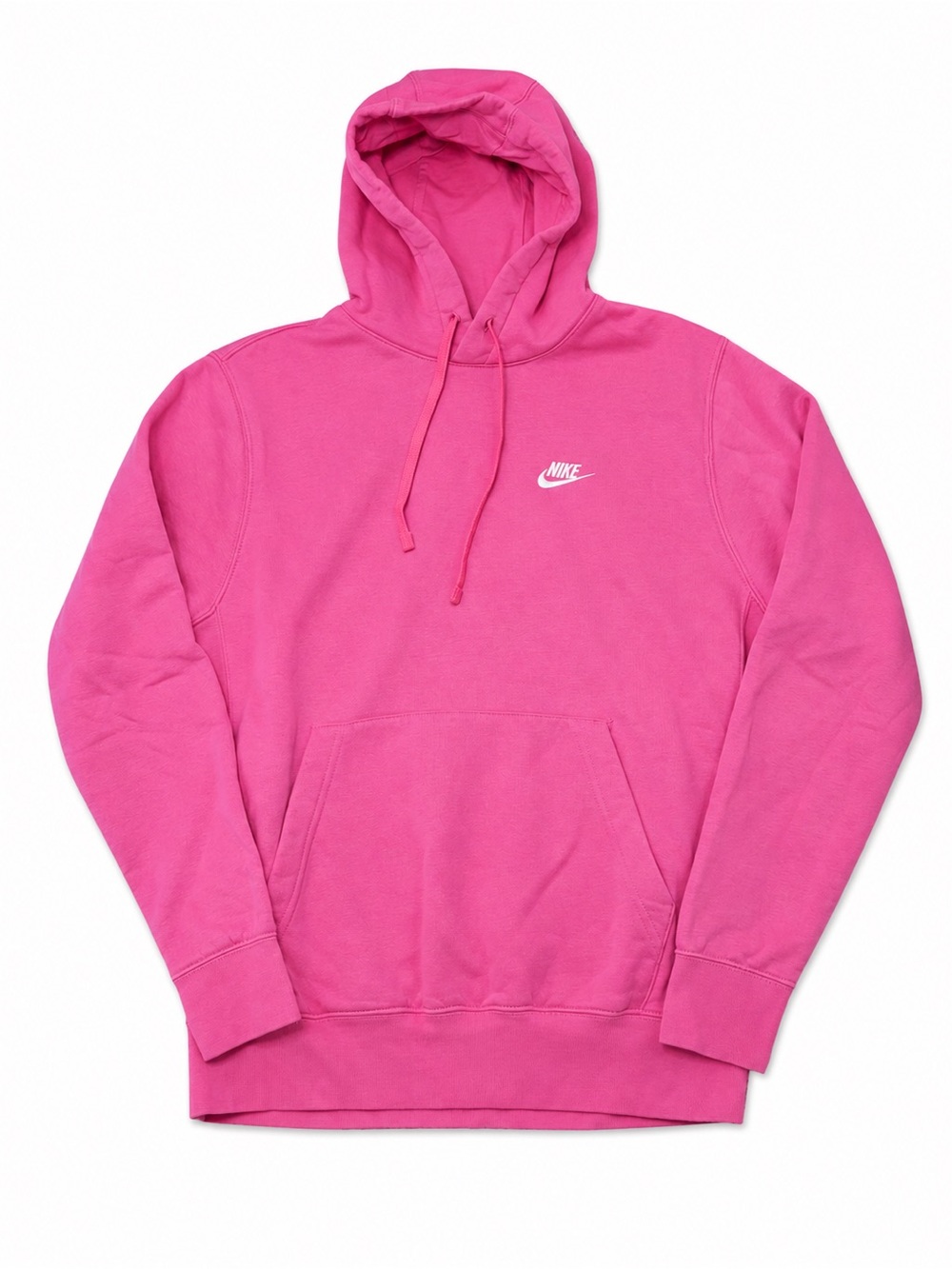 Nike Club Fleece Hoodie Mens Medium Pink Embroidered Futura Swoosh Pullover M